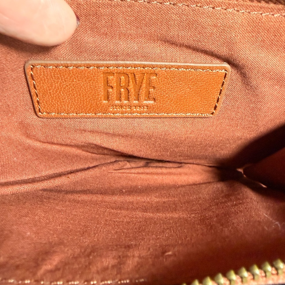 Frye Cognac Brown Leather Wristlet Clutch